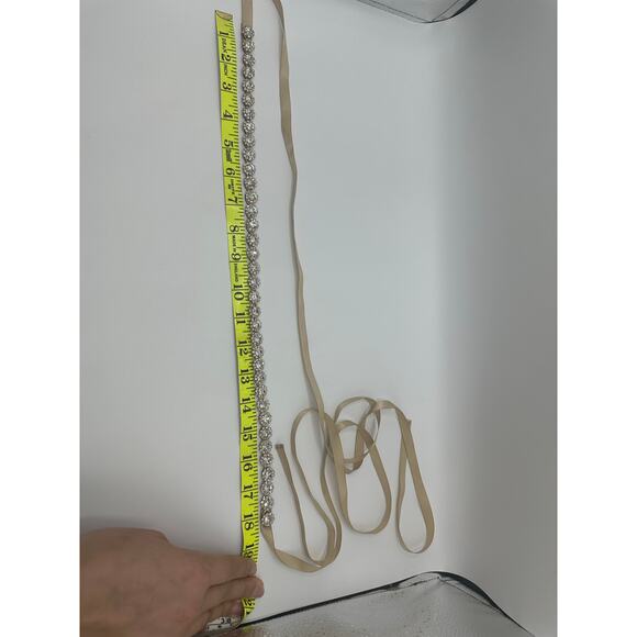 Rhinestone Bridal Sash with Satin Ribbon - Picture 4 of 4